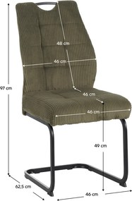 Étkezőszék, zöld/fekete, KELMA