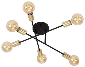 Briloner 3868-065 - Felületre szerelhető csillár BLACK STEEL 6xE27/60W/230V