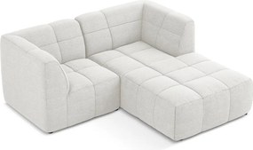 Fehér buklé sarokkanapé (jobb oldali-heverő résszel) Aloha – Makamii