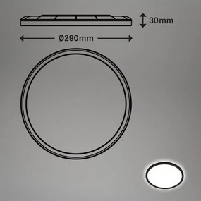 Briloner - LED fürdőszobai mennyezeti lámpa mozgásérzékelővel MOVE LED/18W/230V IP44 Ø 29 cm fekete