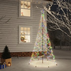 Színes 500 LED-es karácsonyfa fémoszloppal 3 m