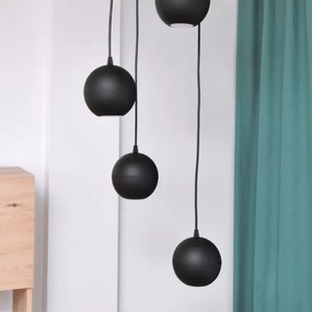 LED Csillár zsinóron MIDWAY 4xGU10/4,8W/230V fekete