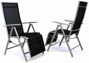 GARTHEN Kerti állítható szék 2 db fekete