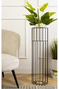 Fém virágcserép LOFT 70x20 cm fekete/fehér