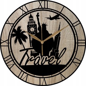 Nyaraló Falióra Fa Utazás Divatos Design 35 cm