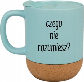 Kék Bögre Fedéllel És Parafa Aljjal Ajándék Amit Nem Értesz