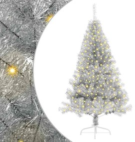 Mesterséges, előre világított karácsonyi fa Ezüst 180 cm PET