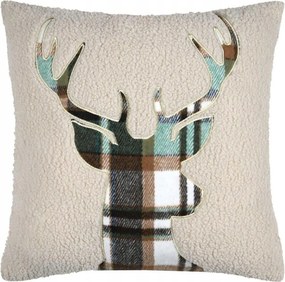 Wildforest Díszpárna 45x45 cm Dekoratív Puha Fehér Bézs Szarvas