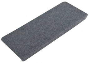 15 db szürke öntapadó lépcsőszőnyeg 65x24,5x3,5 cm