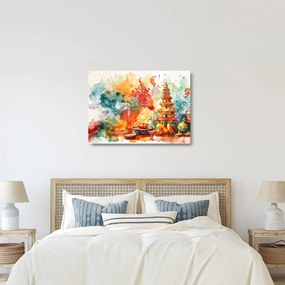 Üveg kép - Akvarell illusztráció (70x50 cm)