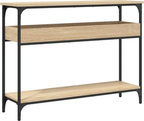 vidaXL sonoma tölgyfa konzolasztal polccal 100 x 29 x 75 cm rétegelt fából