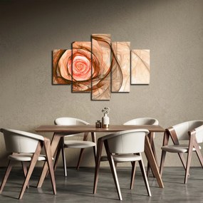 Kép - Absztrakt rózsaszín rózsaszín fehér háttérrel (150x105 cm)