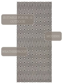 Karo fekete-fehér kültéri futószőnyeg, 80 x 200 cm - NORTHRUGS