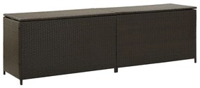 vidaXL barna polyrattan kerti tárolóláda 200 x 50 x 60 cm