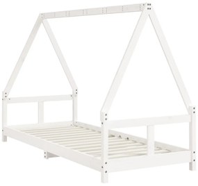fehér tömör fenyőfa gyerekágykeret 80 x 200 cm