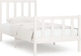 vidaXL Small Single fehér tömör fa ágykeret 75 x 190 cm