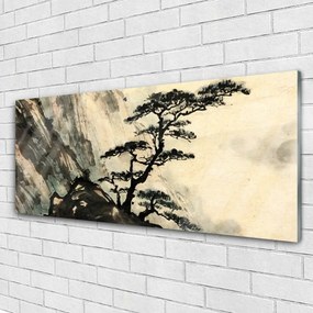 Fali üvegkép Festett fa Art 120x60cm