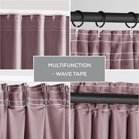 Világosbarna bársony dimout (részleges sötétítő) függöny 140x245 cm Pleat – Restilo