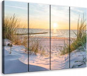 Vászonkép Tengerpart Természet Vászon Fal 4 Részes Hálószoba Nappali 120x100