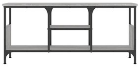 szürke sonoma színű szerelt fa és vas TV-szekrény 100x35x45 cm