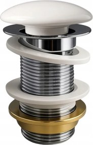 Klikk-klikk mosdó csaptelep nagy túlfolyó nélkül kerámia fehér