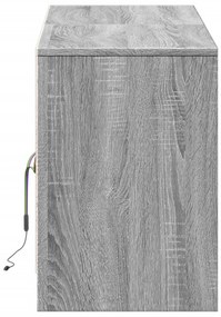 szürke sonoma színű szerelt fa LED-es TV-szekrény 139,5x34x50cm