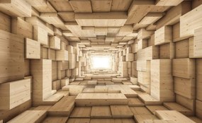 Fotótapéta - 3D fa alagút (152,5x104 cm)