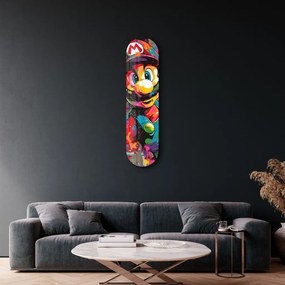 Mario rajongói edzett üvegkép, 20 x 80 cm