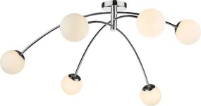 Dar Lighting modern mennyezeti lámpa puglia fehér csiszolt króm darpug6450