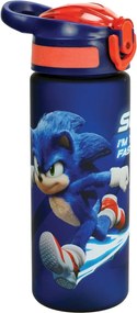 Sonic a sündisznó Totally Faster műanyag matt szívószálas kulacs 600 ml