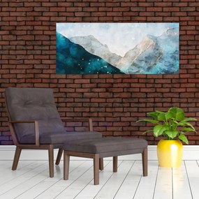 Kép - Hegyek rajza (120x50 cm)