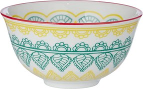 ORNAMENTS tálka 240 ml, sárga-zöld