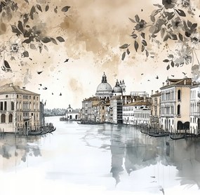 Vászonkép Canvas Város Panoráma Velence Canal Grande Vázlat 80x80