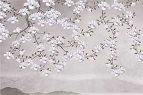 Kép - Virágok egy szürke tájon (90x60 cm)
