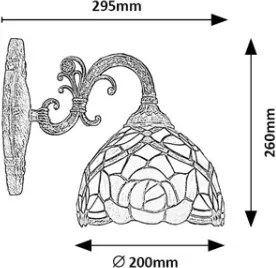Brilagi - Tiffany vitrázs fali lámpa GARLAN 1xE27/40W/230V