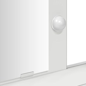 LED világítással ellátott sminkasztal Fehér 100x41x140 cm