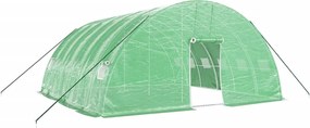 vidaXL zöld acélvázas melegház 36 m² 6 x 6 x 2,85 m