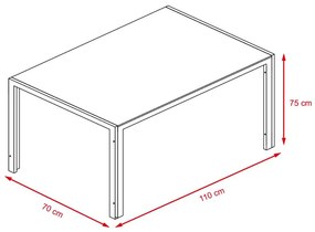 Catini Austin Étkezőgarnitúra 4x szék + asztal - Fekete