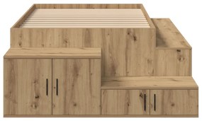 Ágykeret tárolóval kézműves tölgy 234 x 103 x 53.5 cm Faanyag