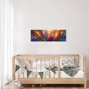 Kép - A virágok absztrakciója (órával) (90x30 cm)