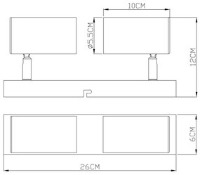 Globo 57911-2G - Spotlámpa ROBBY 2xGU10/35W/230V szürke/barna