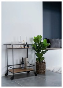 Vita zsúrkocsi fekete acél konstrukcióval és 2 tölgyfa dekoros lappal - House Nordic