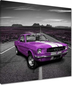 Vászonkép 80x80 Lila Ford Mustang az úton