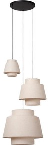 Lucide 21435/13/38 - Csillár zsinóron TRIBUTE 3xE27/40W/230V krémes