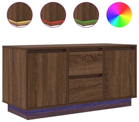 barna tölgyszínű TV-szekrény LED-lámpákkal 100x41x50 cm