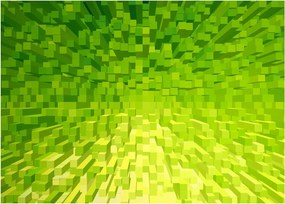 Sárgászöld kockák képe (üvegen) (70x50 cm)