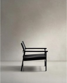 Fekete bőr fotel Jan – Kave Home