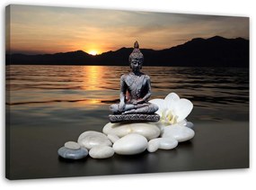 Gario Vászonkép Buddha naplementés háttérrel Méret: 100 x 70 cm