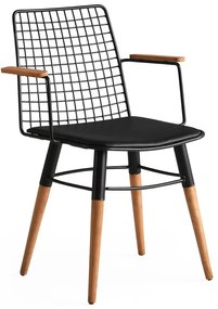 Fekete fém étkezőszék szett 2 db-os Trend – Kalune Design