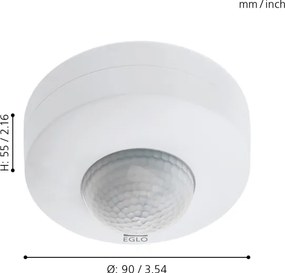 Eglo 97421 - Kültéri mozgásérzékelő DETECT ME 6 12 m fehér IP44